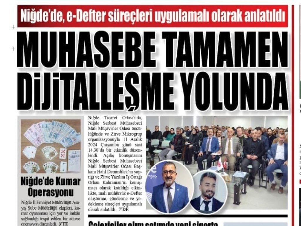 Zirve yazılım ekibimizden konuşmacı olarak ORHAN KAHRAMAN'ın sunumuyla 11 Aralık 2024 tarihinde Niğde